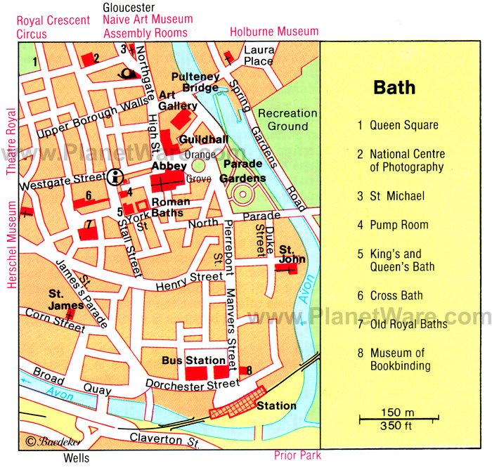 Bath Map - Tourist Attractions