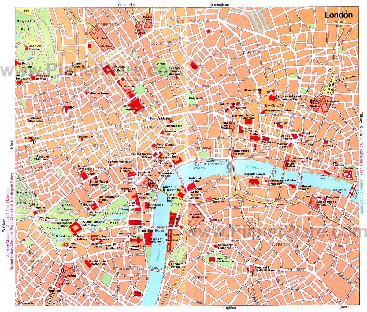 city of london map with tourist attractions