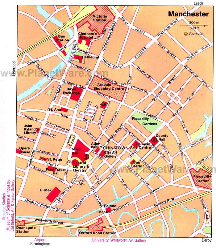 Manchester Map - Tourist Attractions