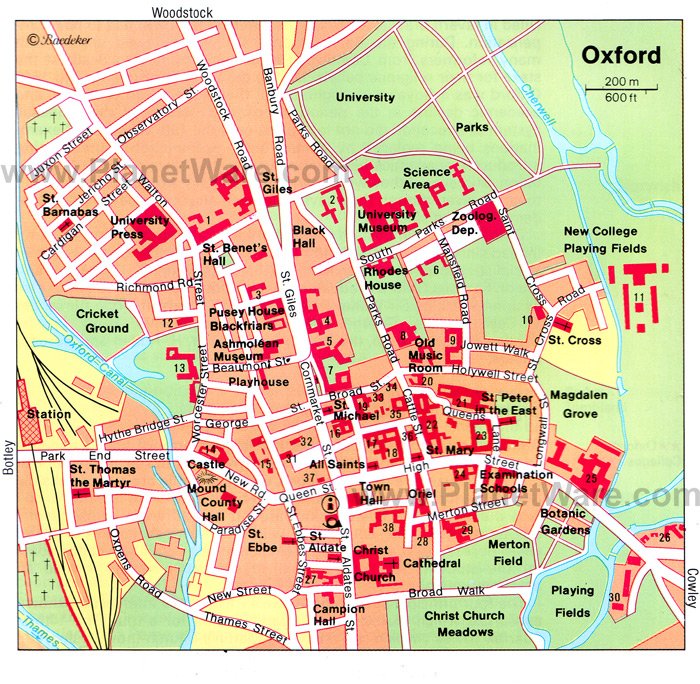 Oxford Map - Tourist Attractions