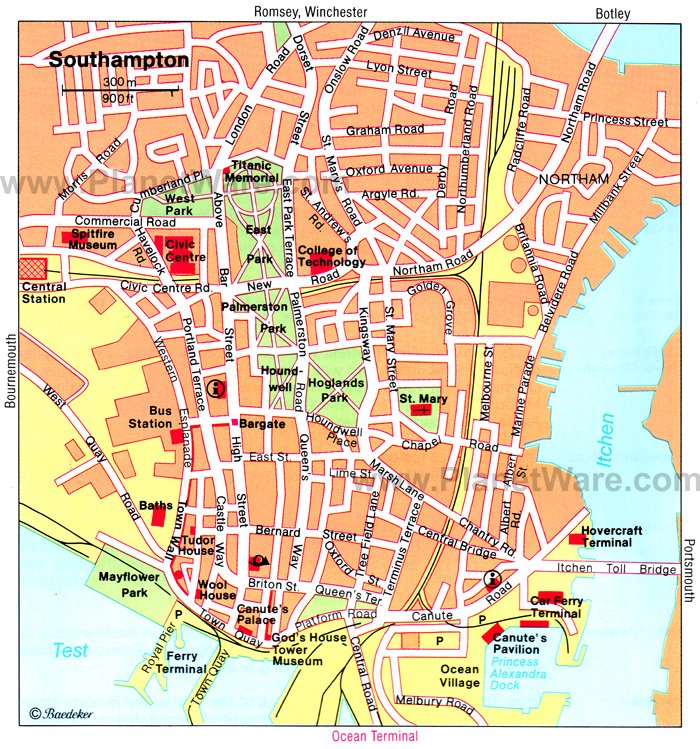 Southampton Map - Tourist Attractions