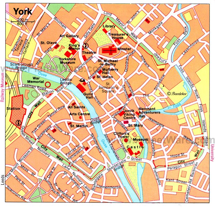 York Map - Tourist Attractions
