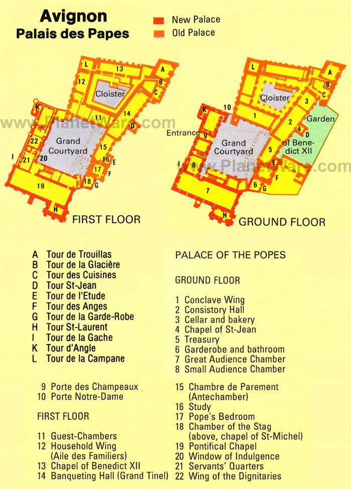 Avignon Palais des Papes Ground Floor - Floor plan map