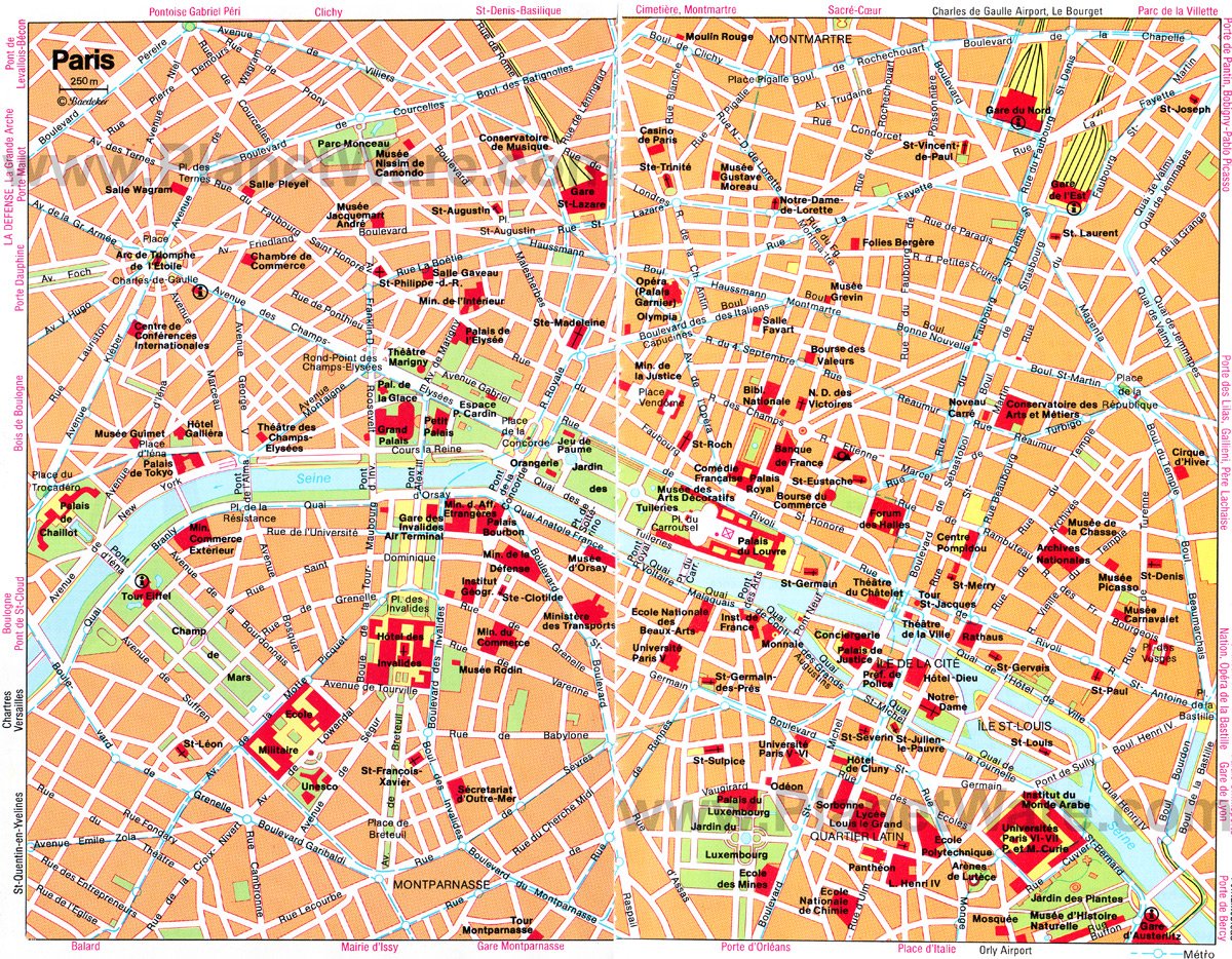 Paris Map - Tourist Attractions