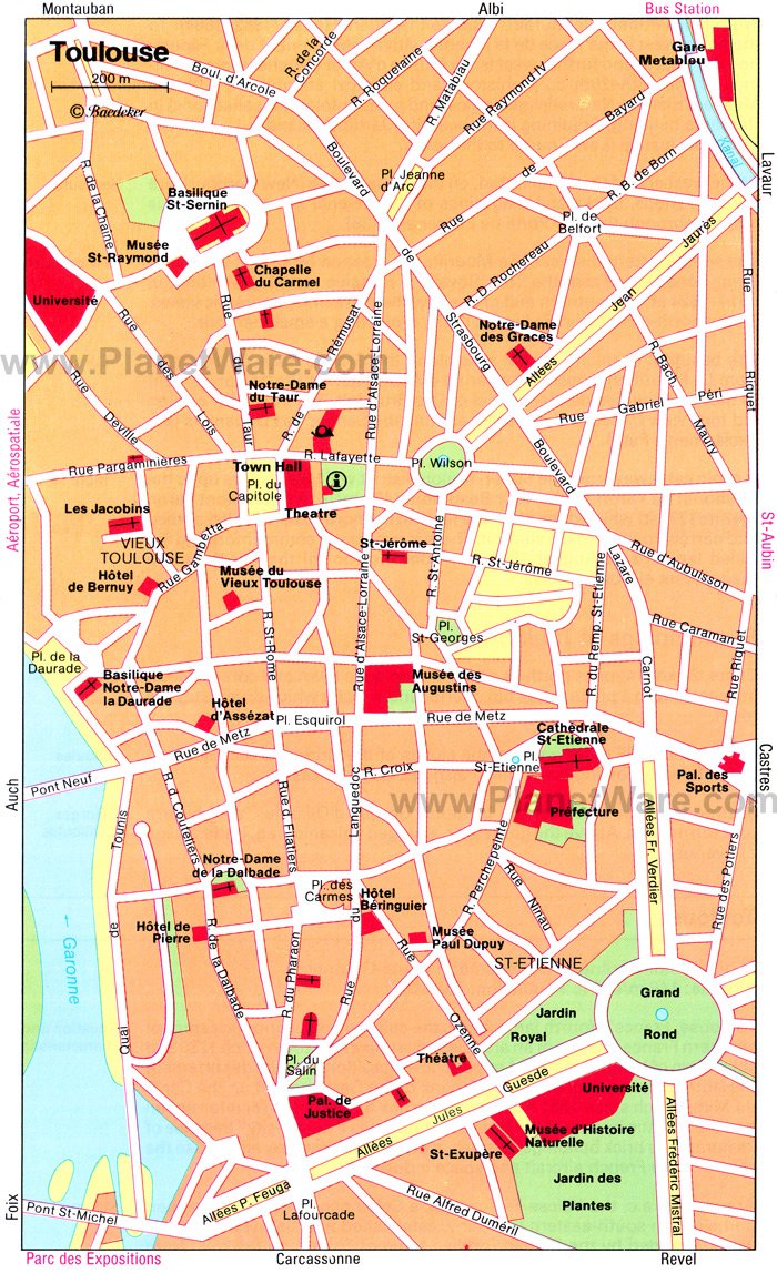 Toulouse Map - Tourist Attractions