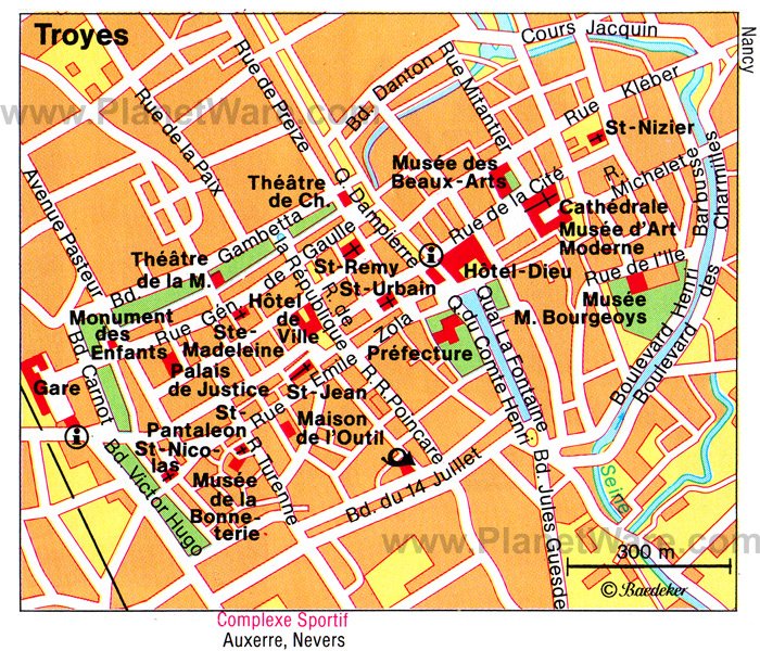 Troyes Map - Tourist Attractions