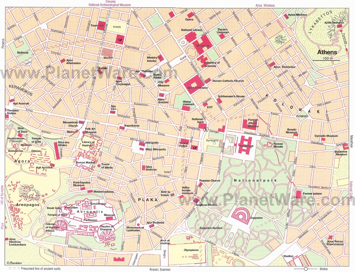 Athens Map - Tourist Attractions