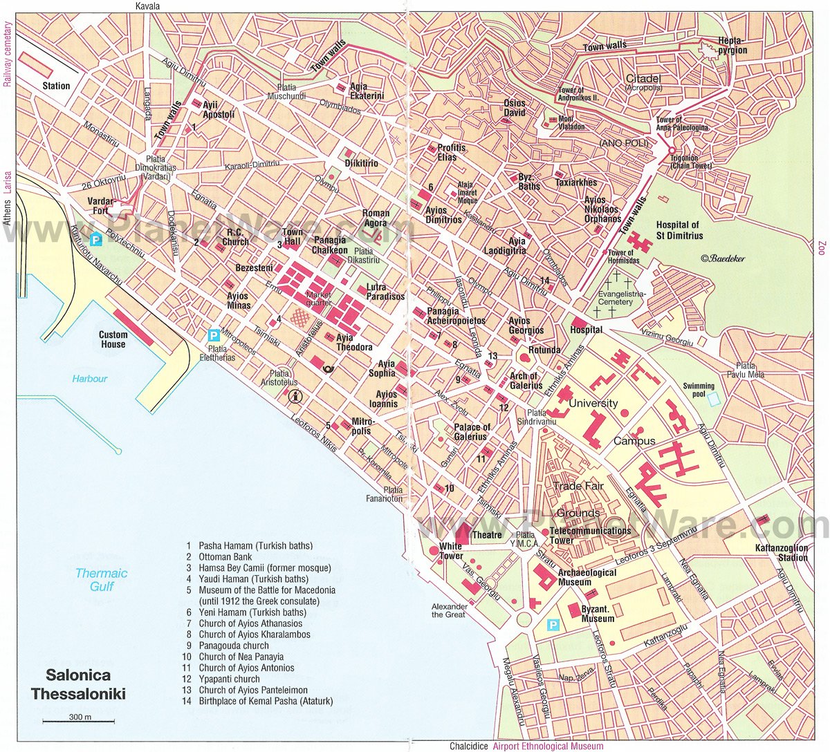Salonica Map - Tourist Attractions