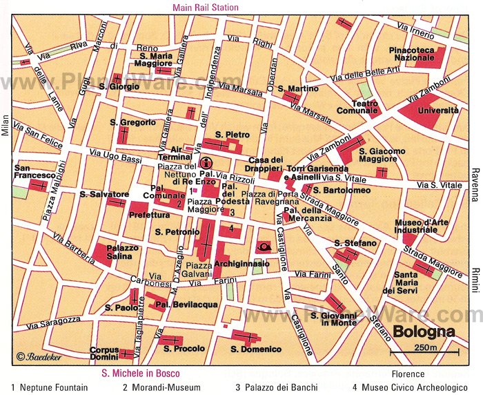 Bologna Map - Tourist Attractions