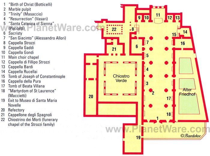 Florence - Santa Maria Novella - Floor plan map