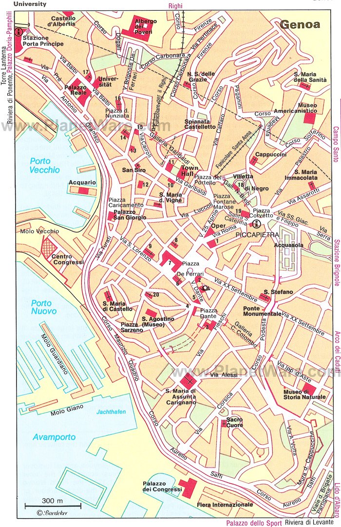 Genoa Map - Tourist Attractions