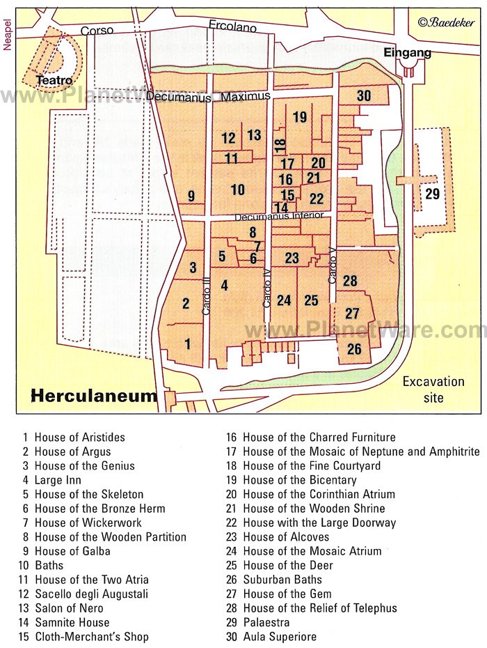 Herculaneum Map - Tourist Attractions