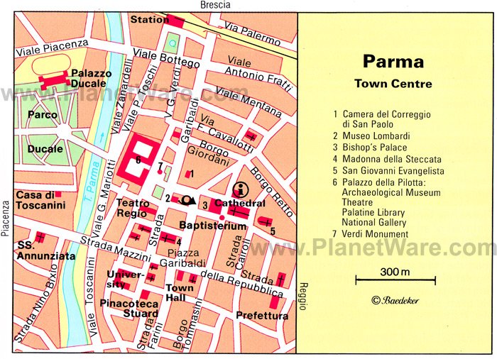 Parma Town Centre Map - Tourist Attractions