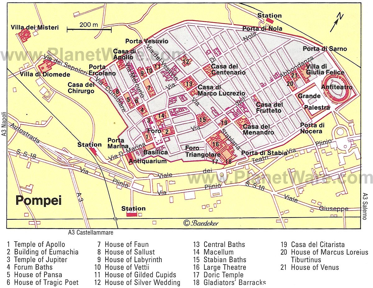 Pompeii Map - Tourist Attractions