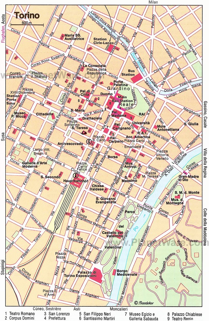 Torino Map - Tourist Attractions