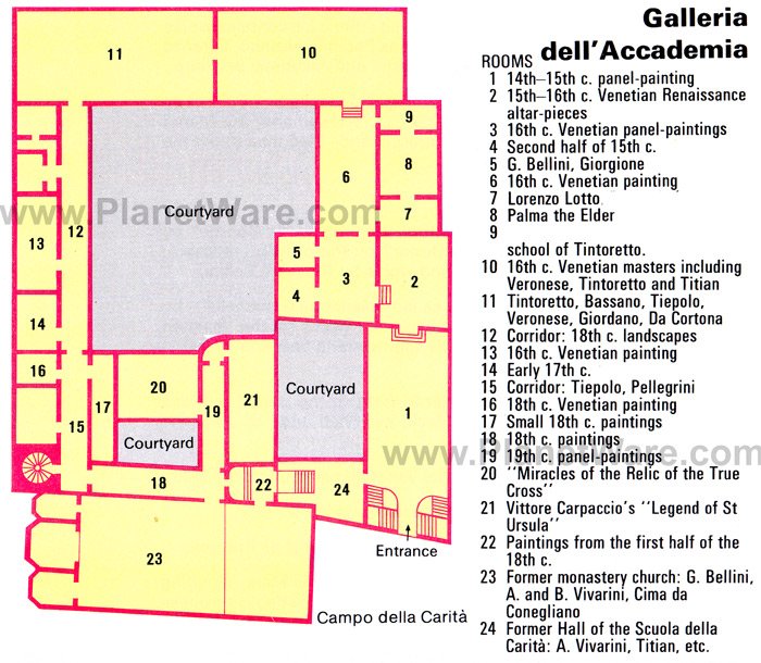 Venice - Galleria dell'Accademia - Floor plan map