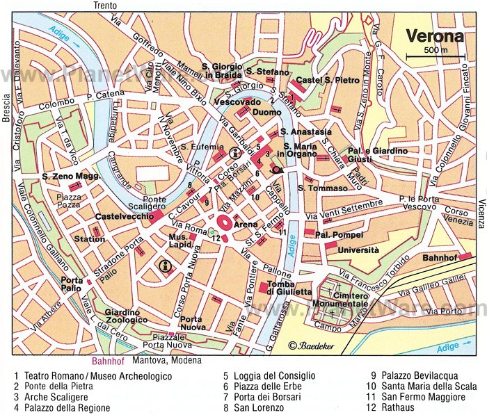 Verona Map - Tourist Attractions
