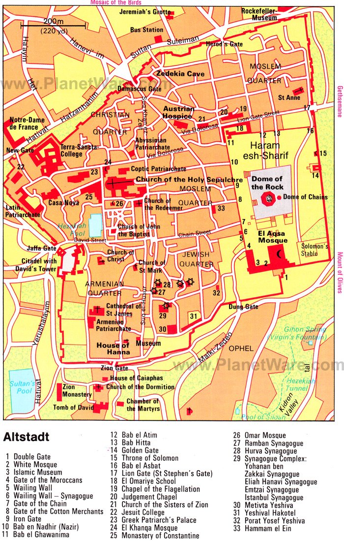 Old City Jerusalem Map 