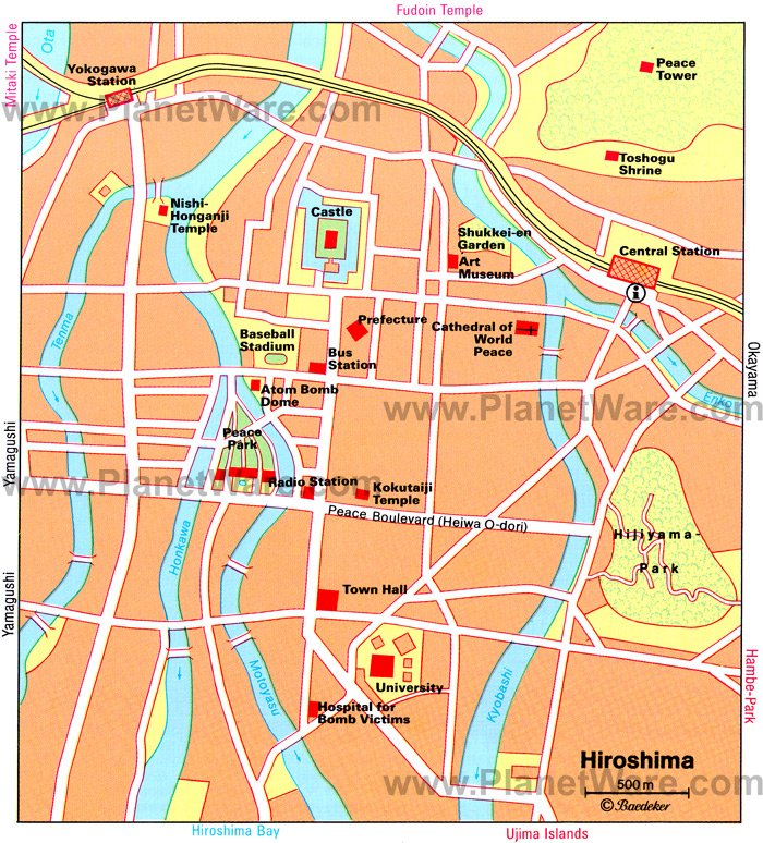 Hiroshima Map - Tourist Attractions