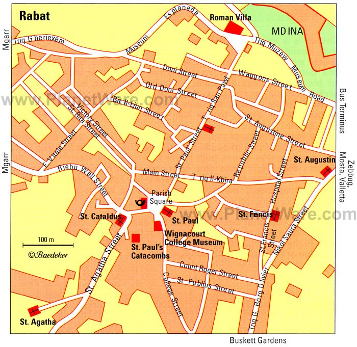 Rabat Map - Tourist Attractions