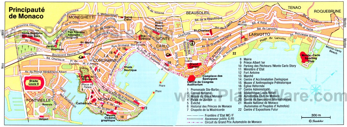 Monaco Map - Tourist Attractions