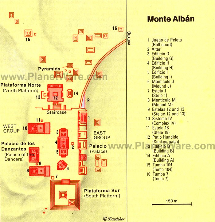 Monte Alban - Site map