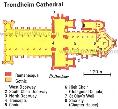 Trondheim Cathedral - Floor plan map