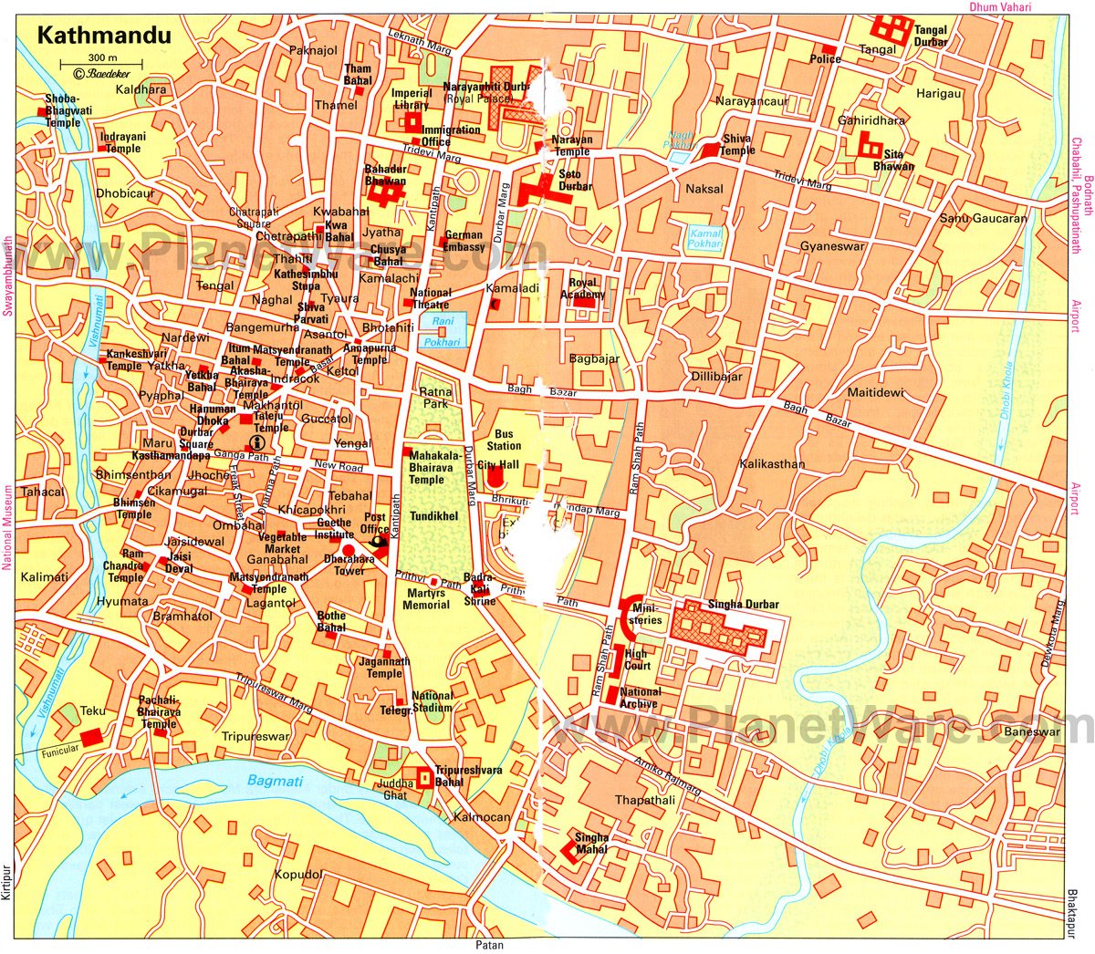 Kathmandu City Map - Tourist Attractions