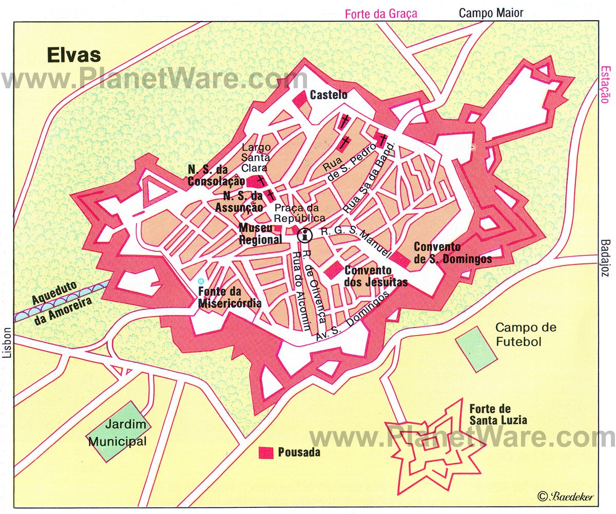 Elvas Map - Tourist Attractions