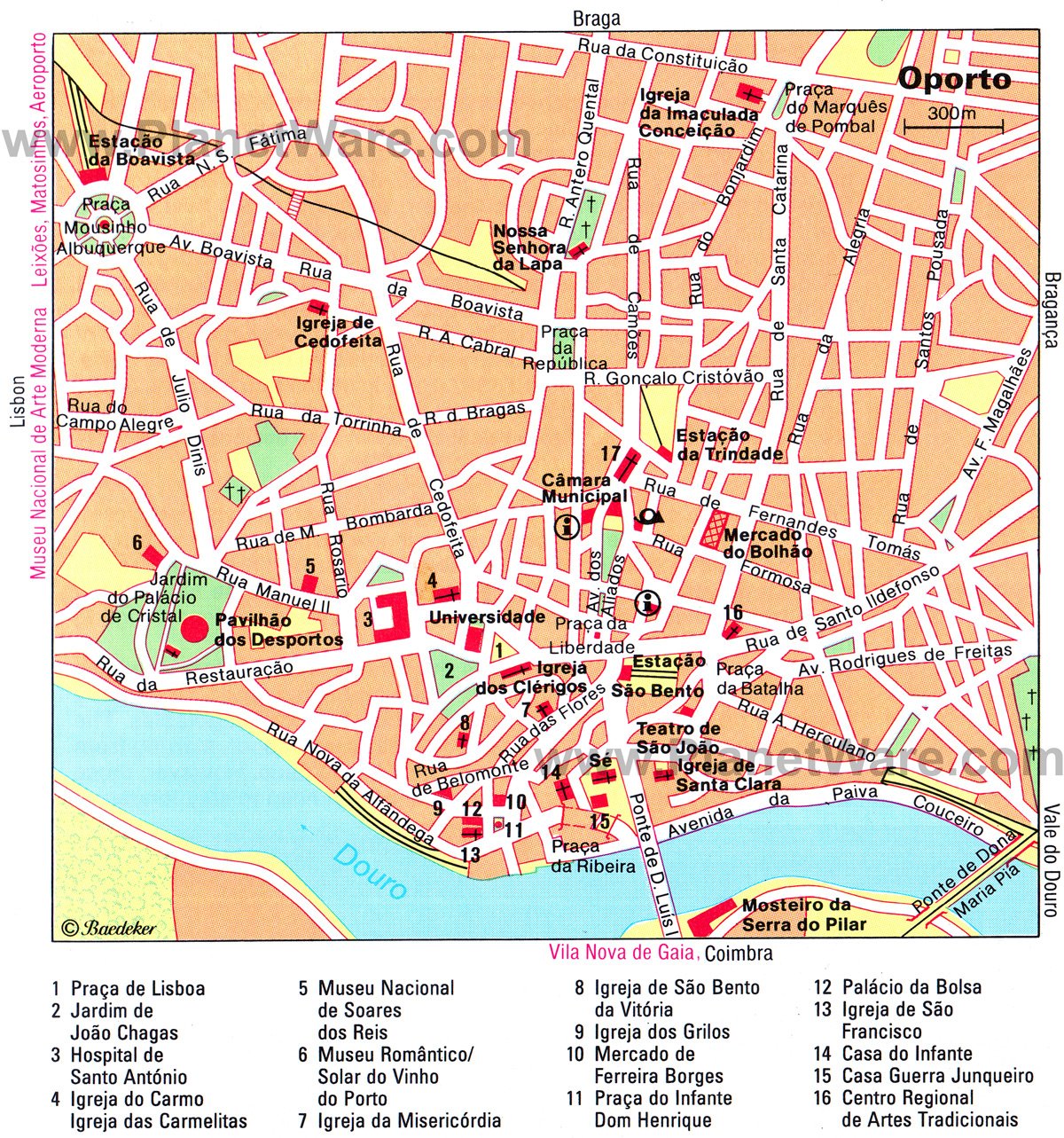 Oporto Map - Tourist Attractions