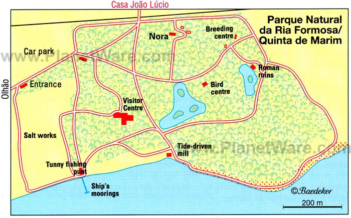 Parque Natural da Ria Formosa - Layout map