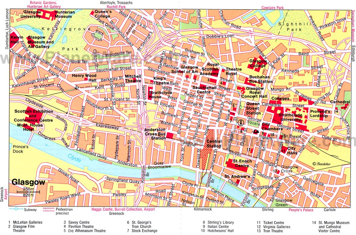 Glasgow Map - Tourist Attractions