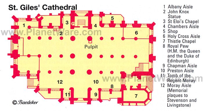 St.Giles Cathedral - Floor plan map