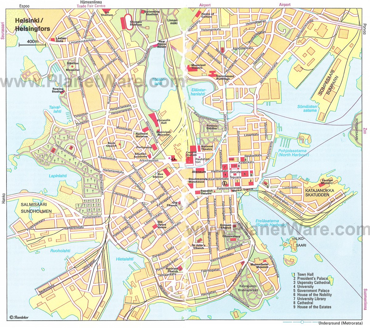 Printable Map With Tourist Attractions Helsinki