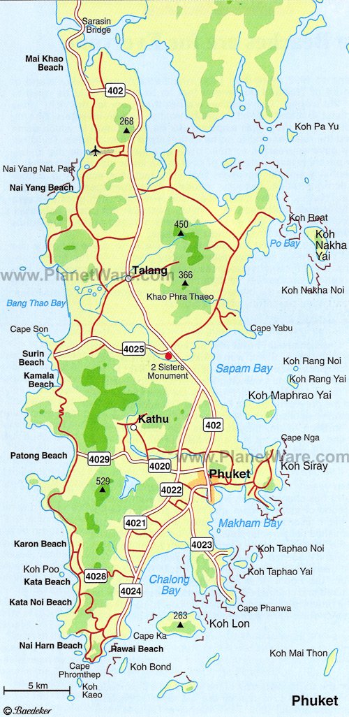 Phuket Map - Tourist Attractions