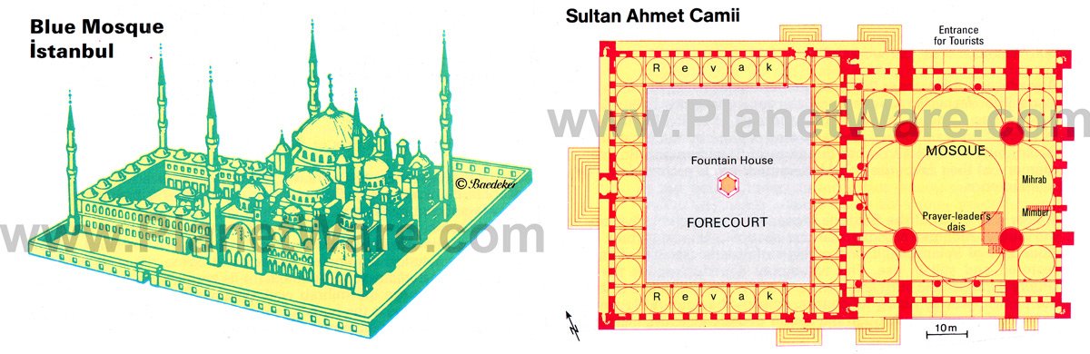 Istanbul - Blue Mosque - Floor plan map