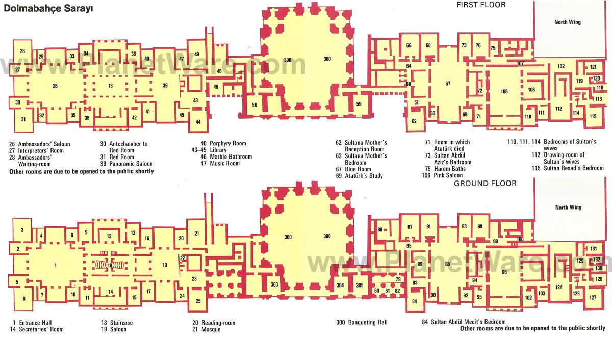 Istanbul - Dolmabahçe Sarayi East Ground Floor - Floor plan map