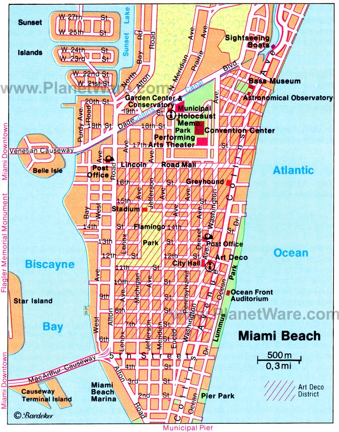 Miami Beach Map - Tourist Attractions