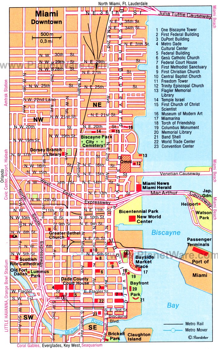 Miami Map - Tourist Attractions