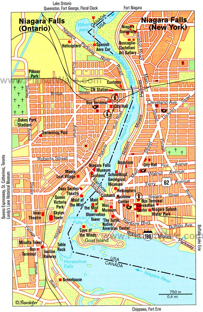 Niagara Falls Map - Tourist Attractions