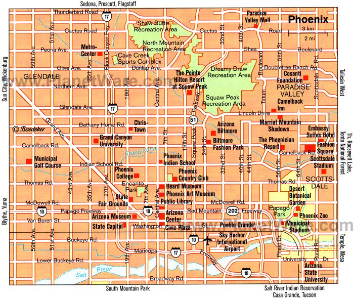 Phoenix Map - Tourist Attractions