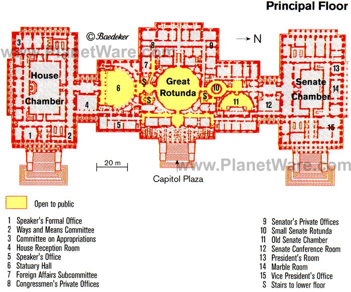 United States Capitol - Floor plan map