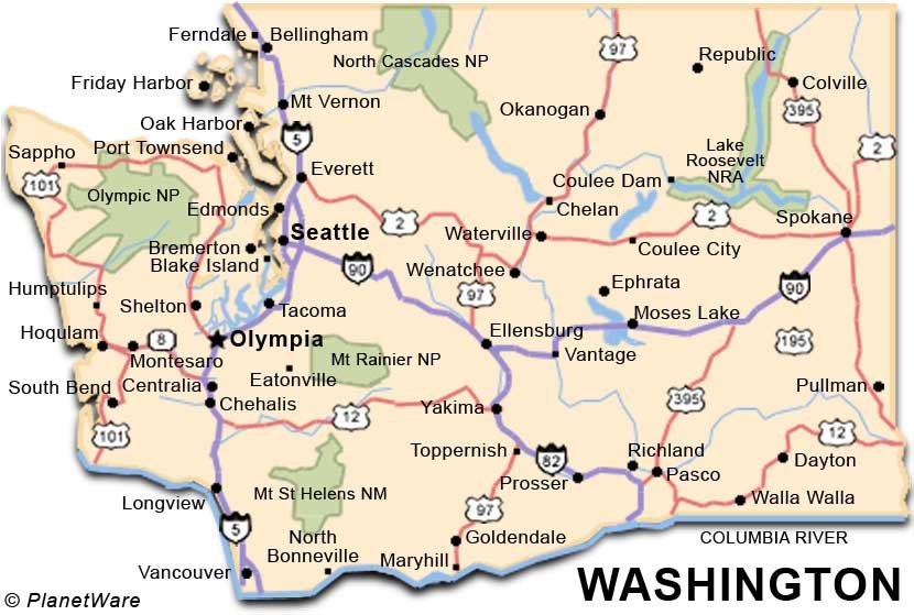washington travel map
