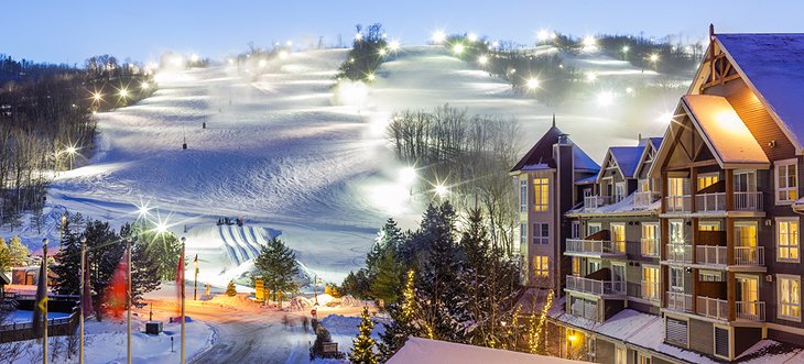 Canada Best Ontario Ski Resorts Blue Mountain Night 