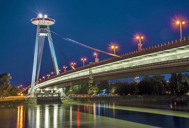 The UFO Bridge at night