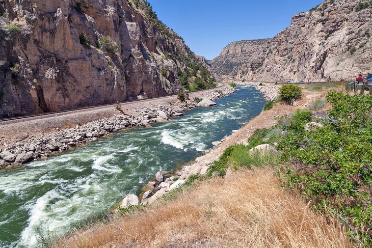 Bighorn River flowing through Wind River Canyon