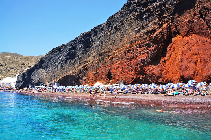 santorini greece red beach