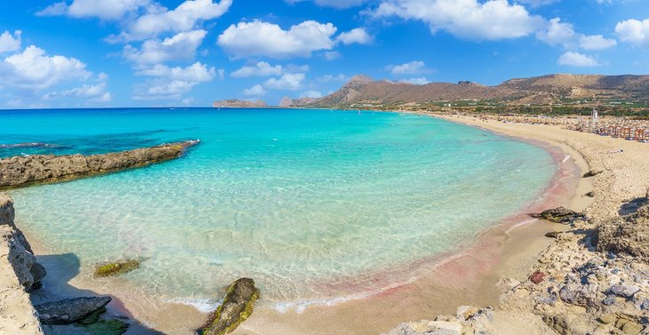 Falassarna's pink sand beach in Crete