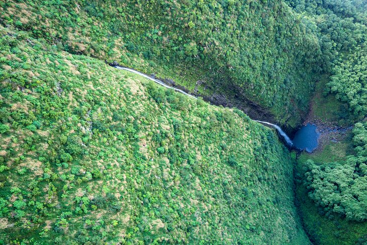 Aerial view of Hanakoa Falls