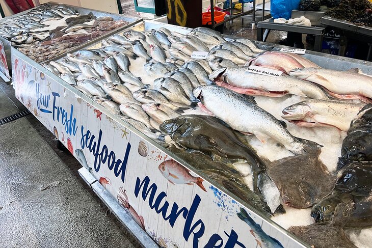 Fishmonger's stall at St. George's Market, Belfast